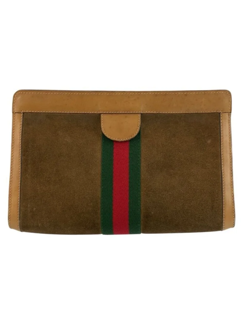 Gucci Vintage Sherry Line Brown Camel 67 014 Clutch